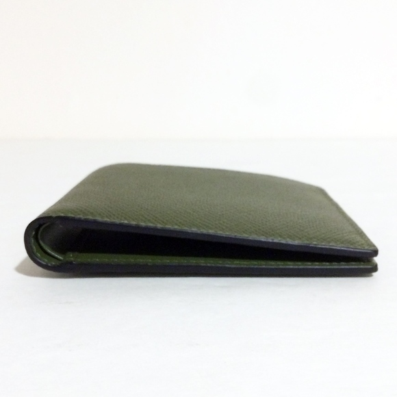 Smythson Green Leather 6 Card Bifold Wallet NWT - Picture 5 of 8